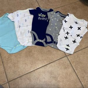 Cloud Island Baby Onesie’s Set, 5 Pieces